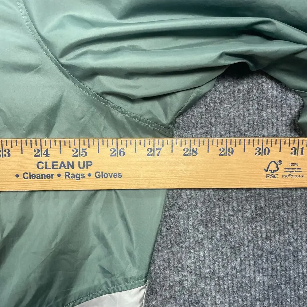 Columbia Windbreaker Jacket Men's XL Green/Beige Full Zip Hooded Light READ